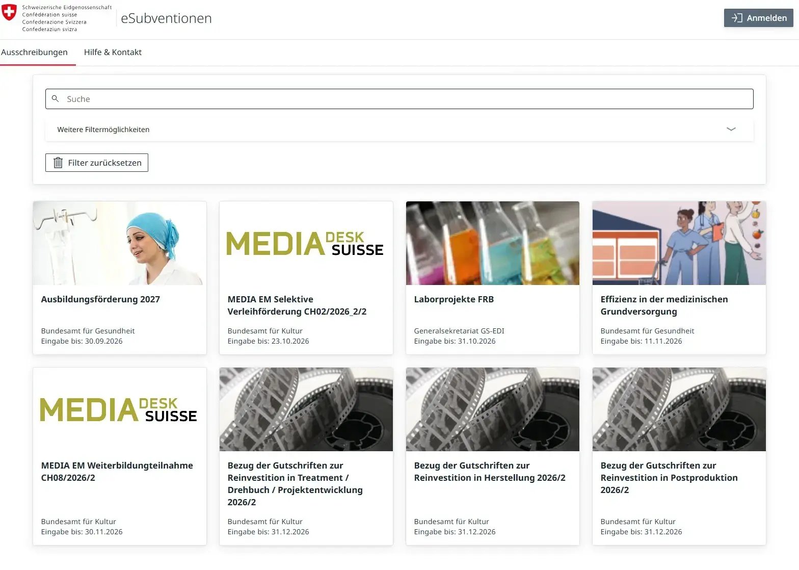 Kundenportal eSubventionen