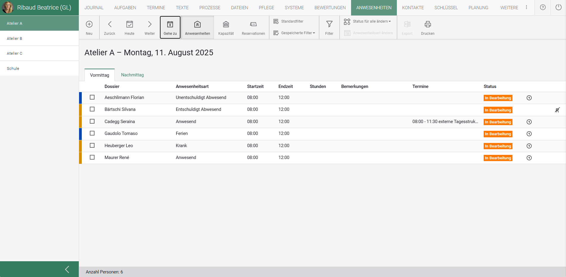 Modulbild Anwesenheiten