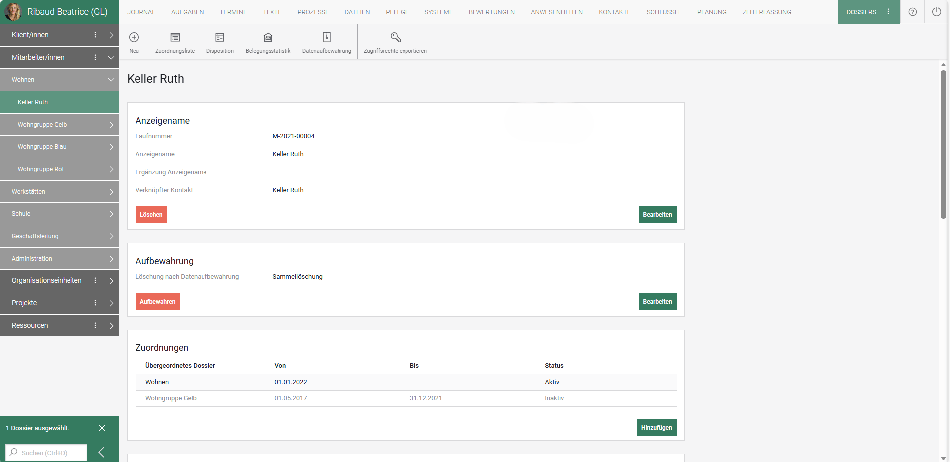 Modulbild Dossierverwaltung