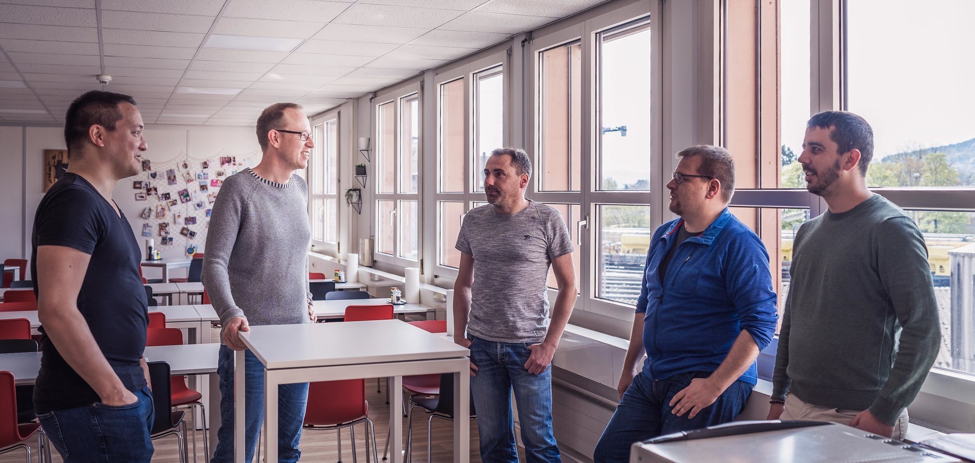 Postteam der Glaux Group in der Cafeteria